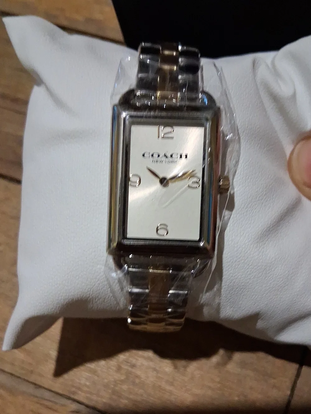 Coach Two-Tone Rectangular Men’s Watch - Gold and Silver Accents